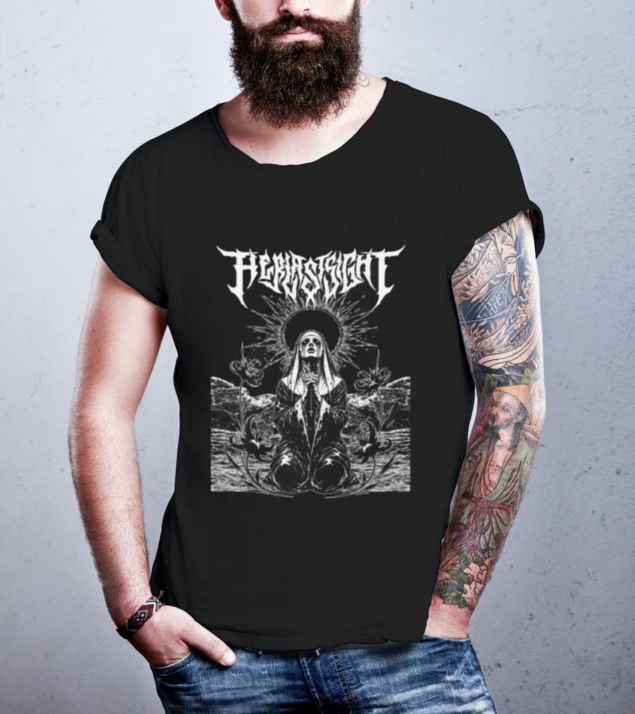Her Last Sight Store Nun Black Gothic Art Tattoo T-Shirt
