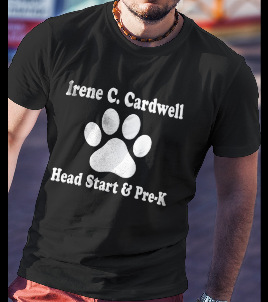 Irene C Cardwell Head Start Pre K White Paw T-Shirt