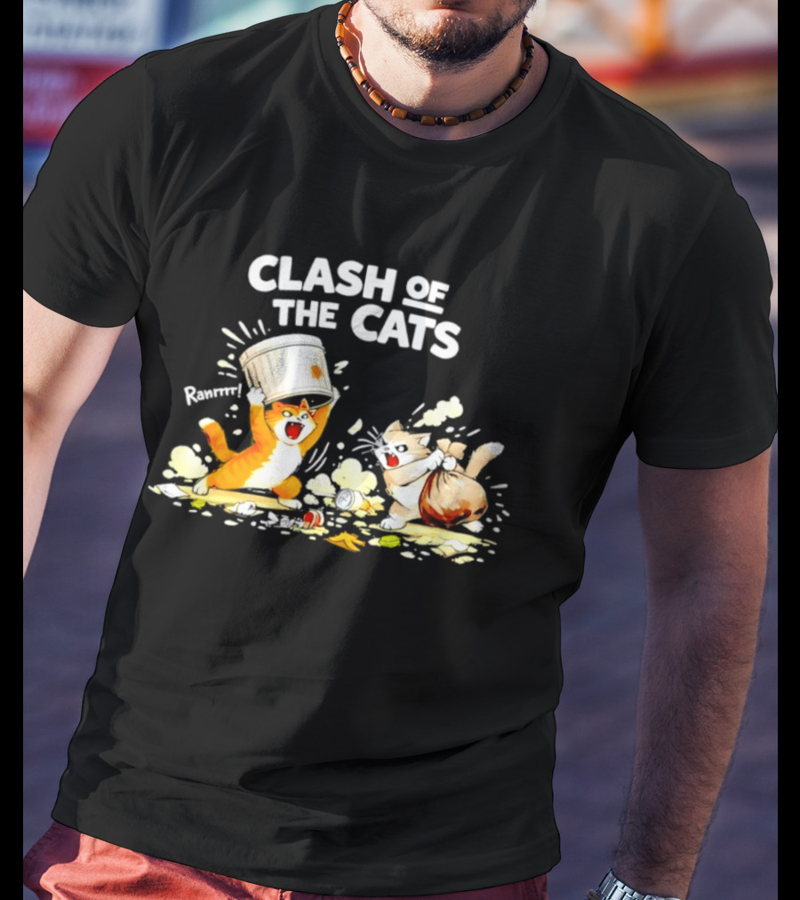 Clash Of The Cats Funny Fighting Kittens Playful Chaos T-Shirt