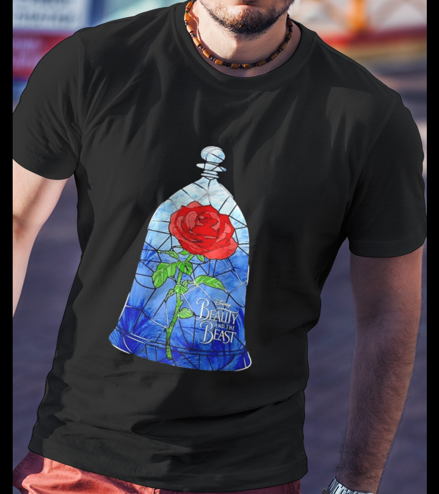 Disney Beauty And The Beast Stained Glass Rose Enchantment T-Shirt