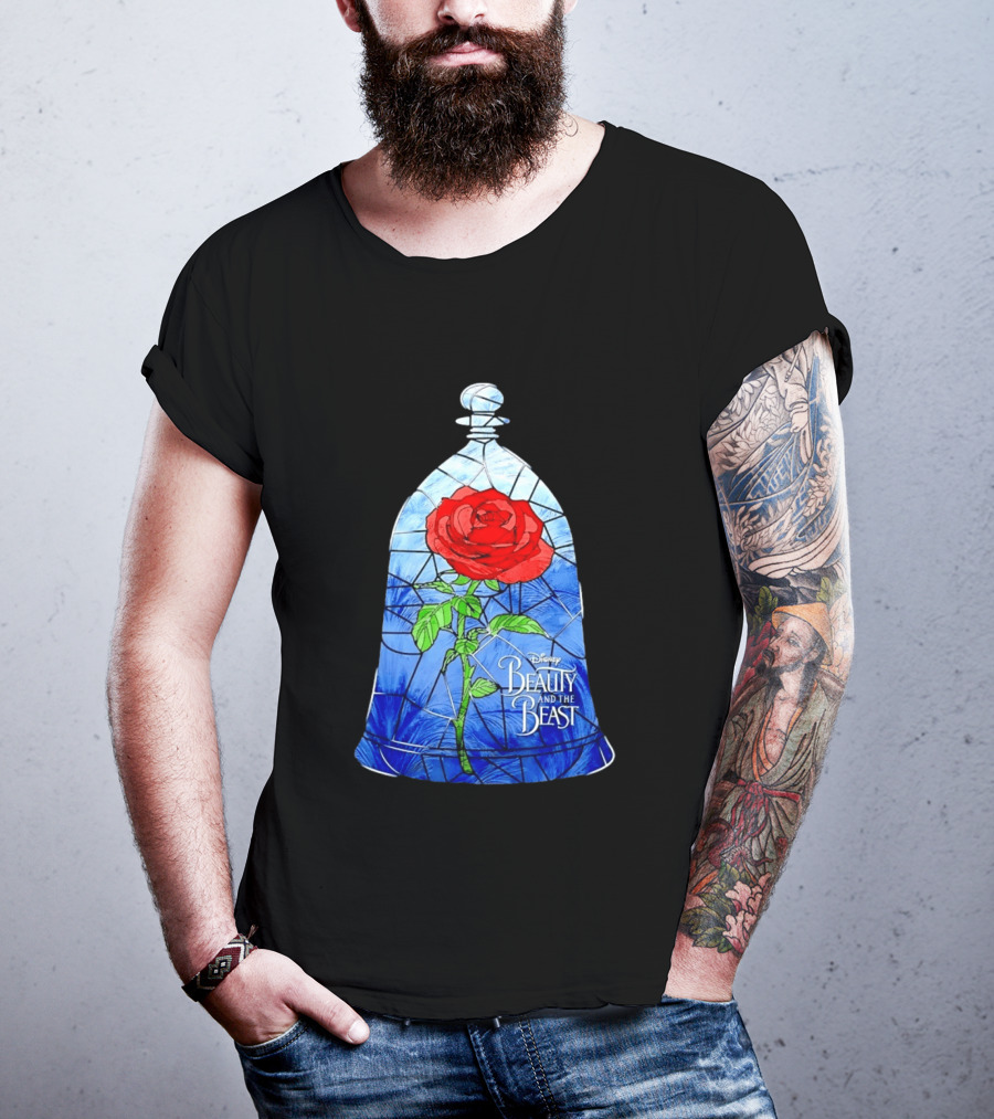 Disney Beauty And The Beast Stained Glass Rose Enchantment T-Shirt