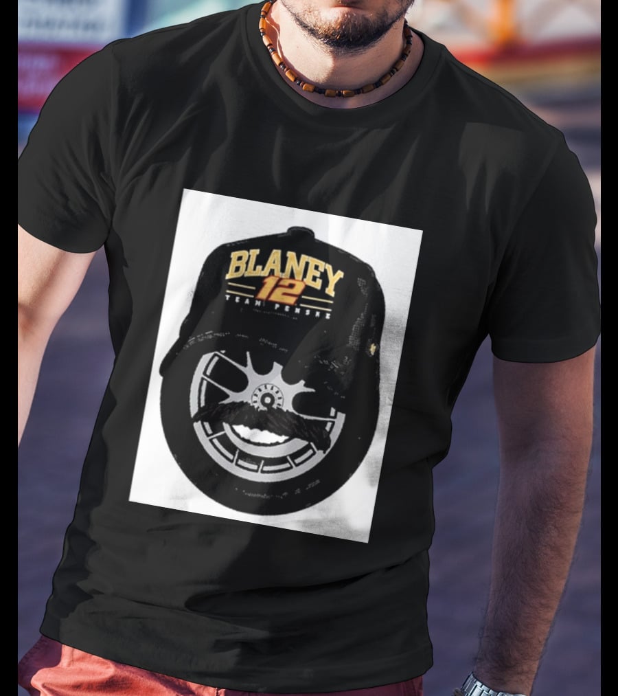 Blaney 12 Team Penske Mustache Racing Fan Gear T-Shirt