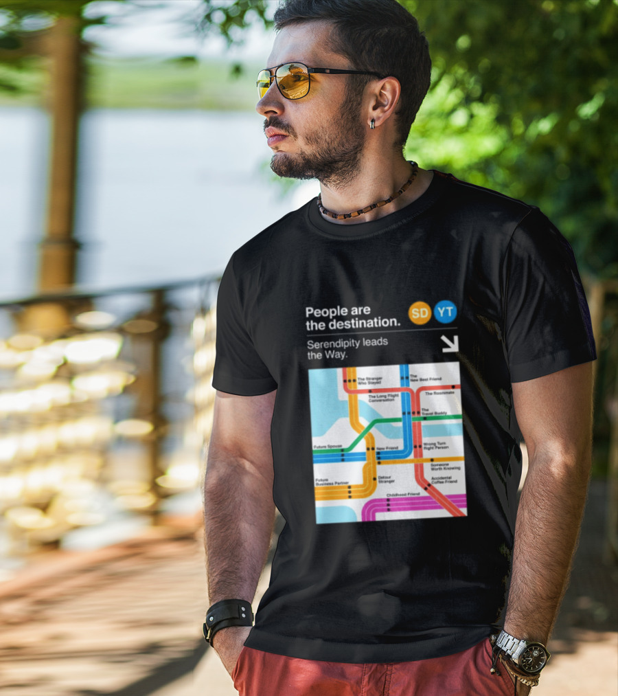 Seek Discomfort Serendipity Leads The Way People Are The Destination Black T-Shirt