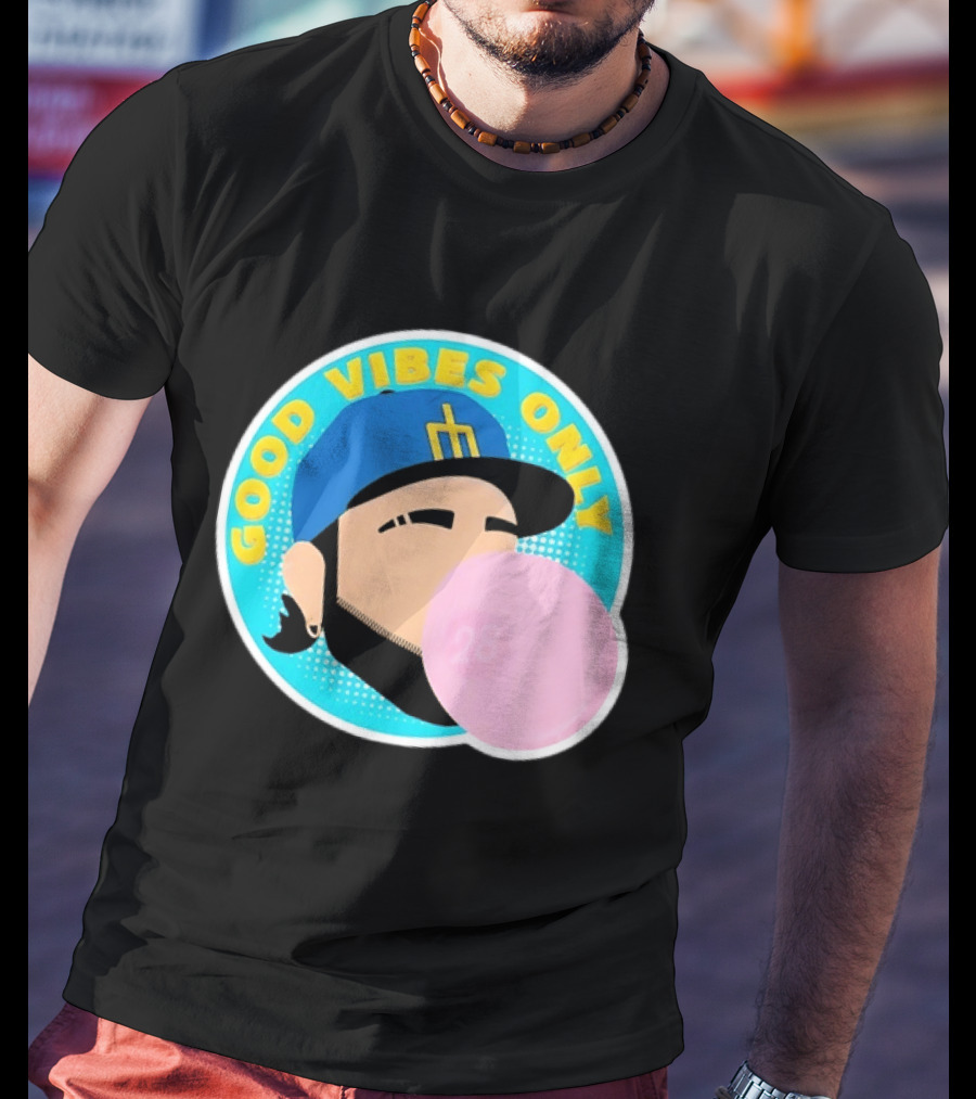 Seattle Mariners Eugenio Suarez Good Vibes Only 28 Baseball Bubblegum T-Shirt