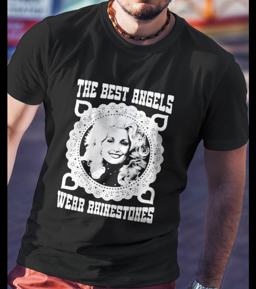 The Best Angels Wear Rhinestones Vintage Lace T-Shirt