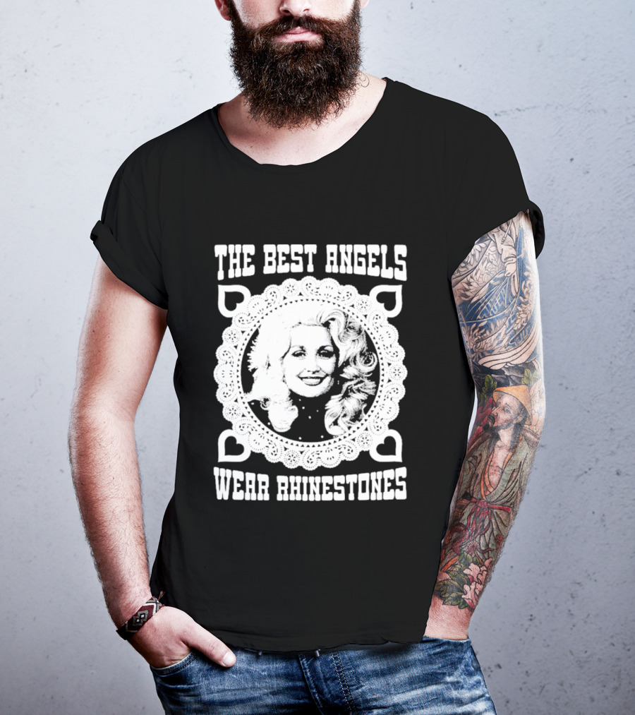 The Best Angels Wear Rhinestones Vintage Lace T-Shirt