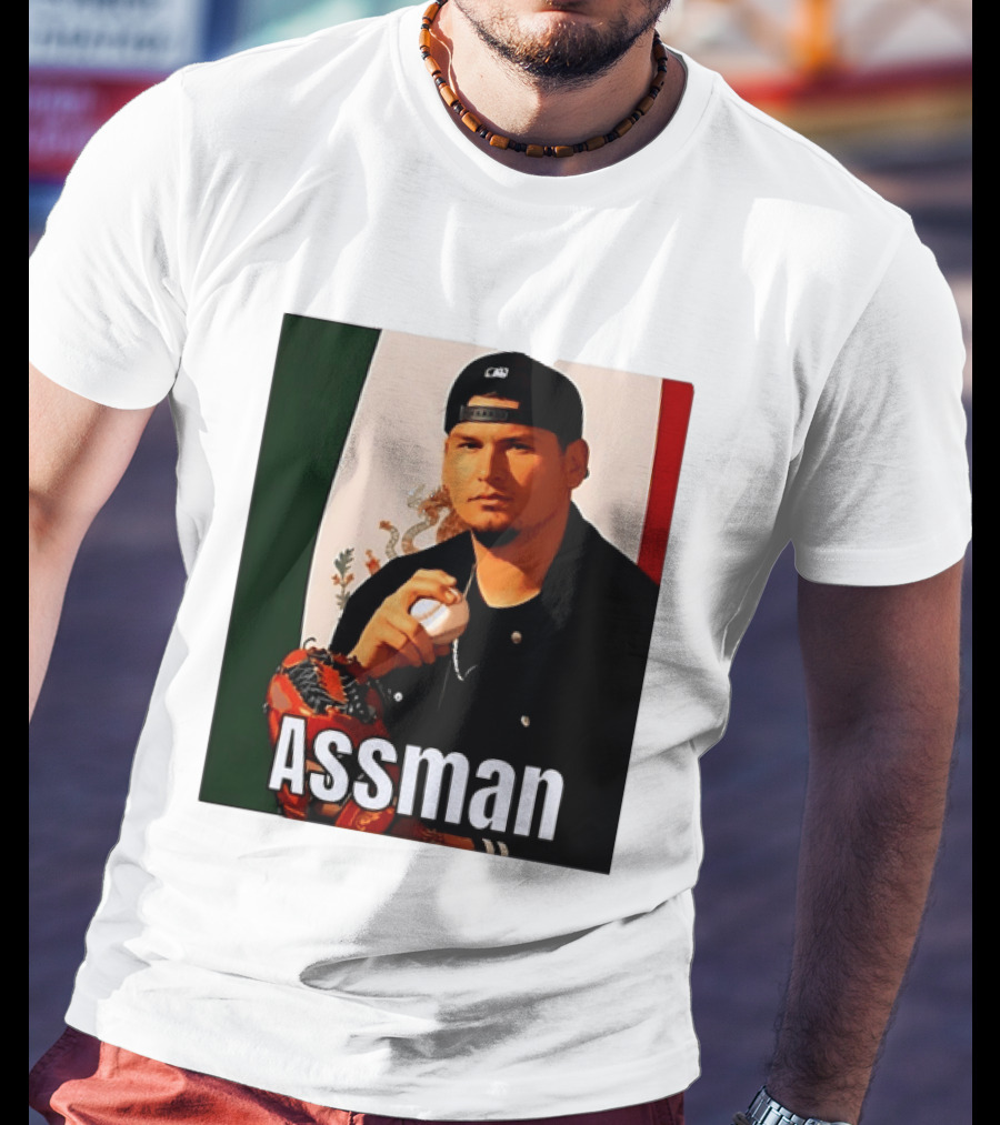 Assman Baseball Player Mexico Flag Baseball Glove Cap T-Shirt