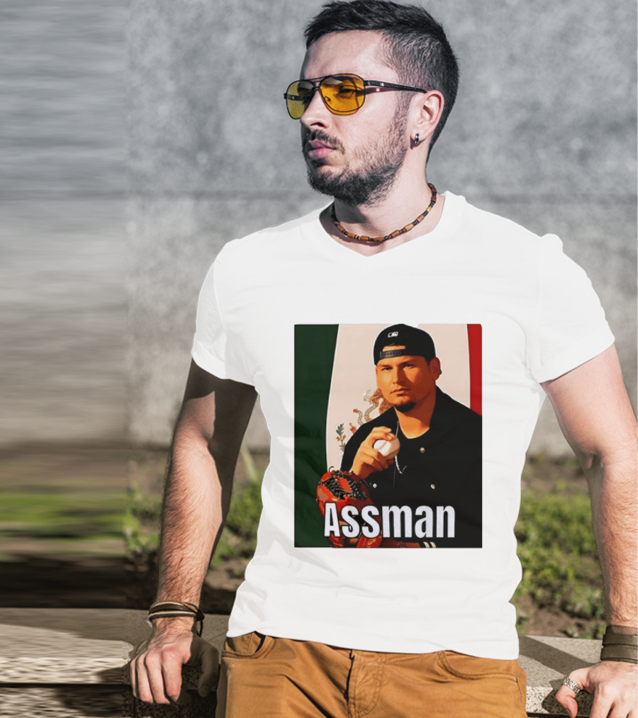 Assman Baseball Player Mexico Flag Baseball Glove Cap T-Shirt