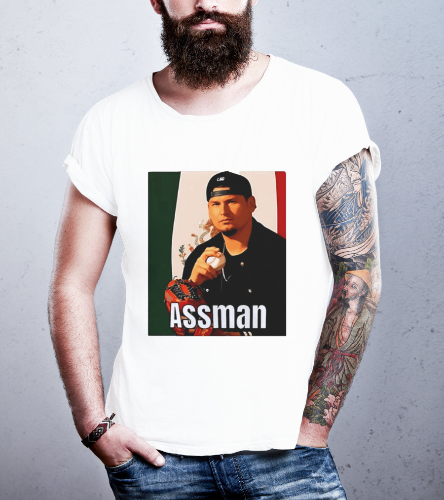 Assman Baseball Player Mexico Flag Baseball Glove Cap T-Shirt