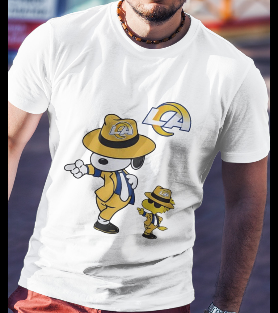 Los Angeles Rams Snoopy Woodstock LA Collaboration Dancing T-Shirt