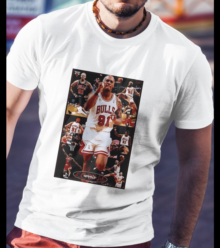 Dennis Rodman Chicago Bulls 91 Iconic NBA Basketball Highlights T-Shirt