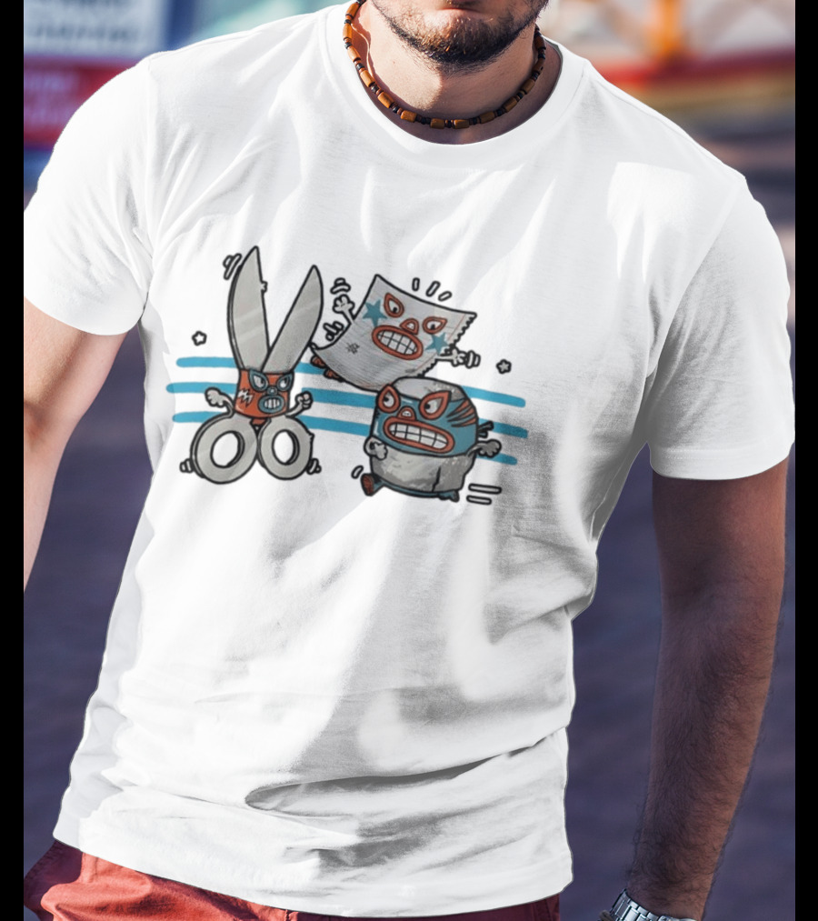 Lucha Libre Rock Paper Scissors Game Luchador Battle Characters T-Shirt