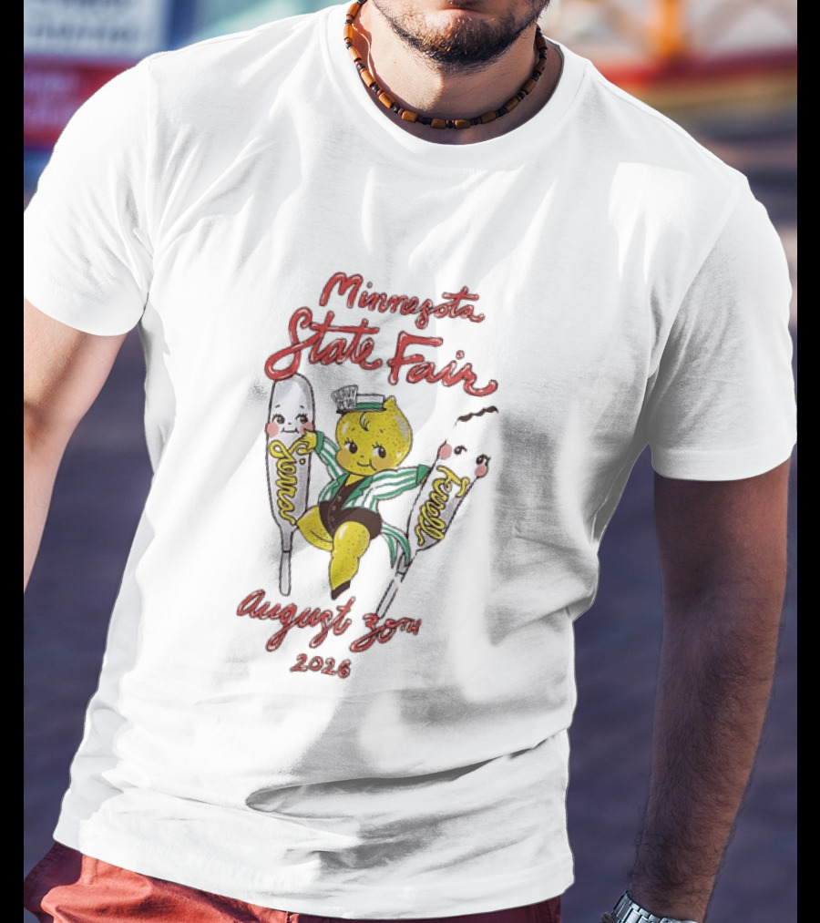 Minnesota State Fair August 30th 2026 Lemon Character With Corn Dogs T-Shirt