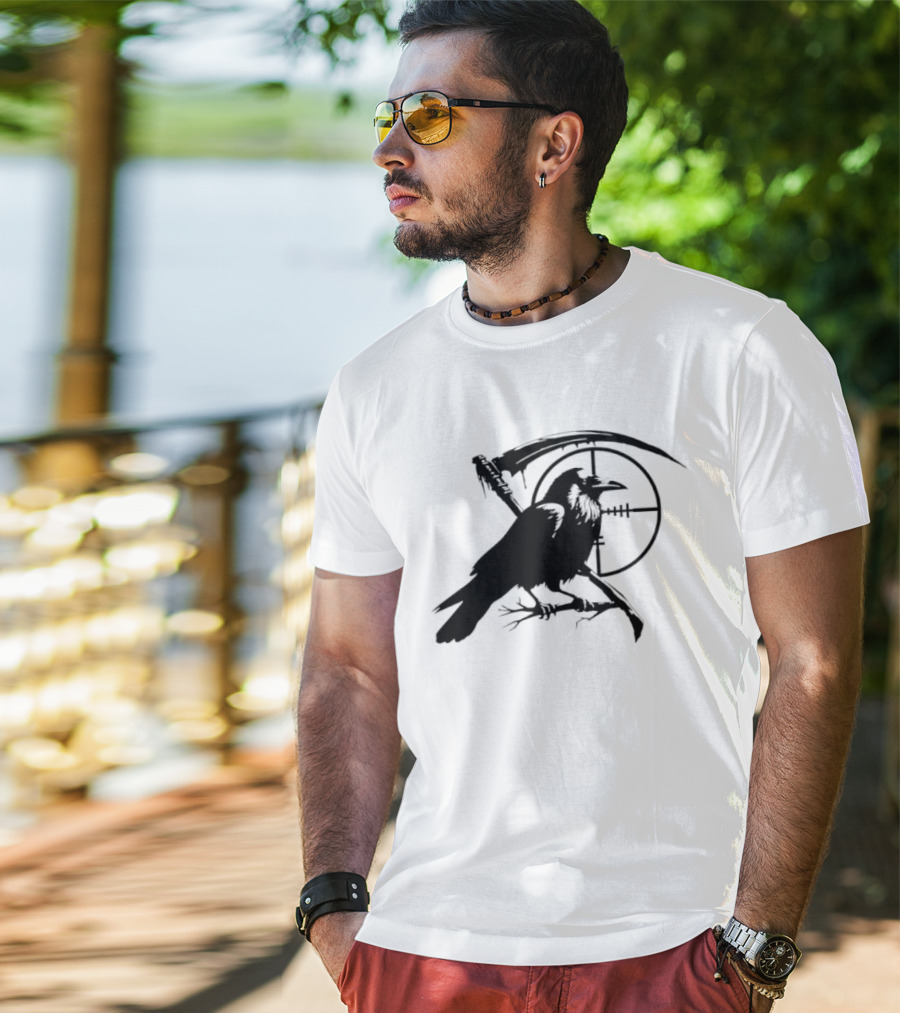 Grim Reaper Raven Sniper Scope Target T-Shirt