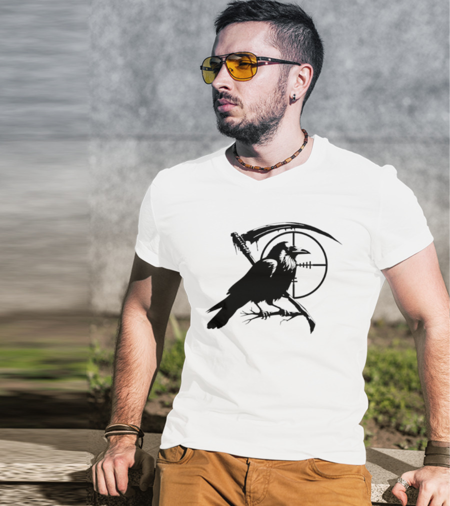 Grim Reaper Raven Sniper Scope Target T-Shirt