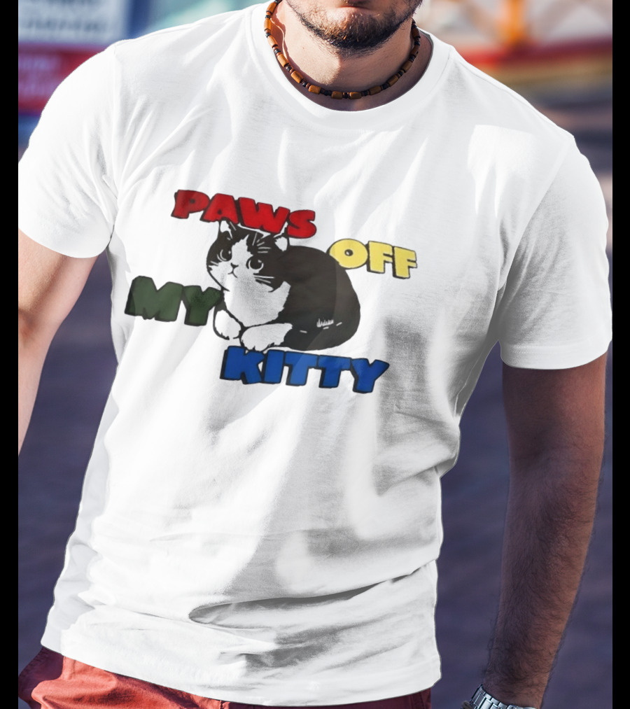 Paws Off My Kitty Cat Vintage Style Pet Lover T-Shirt