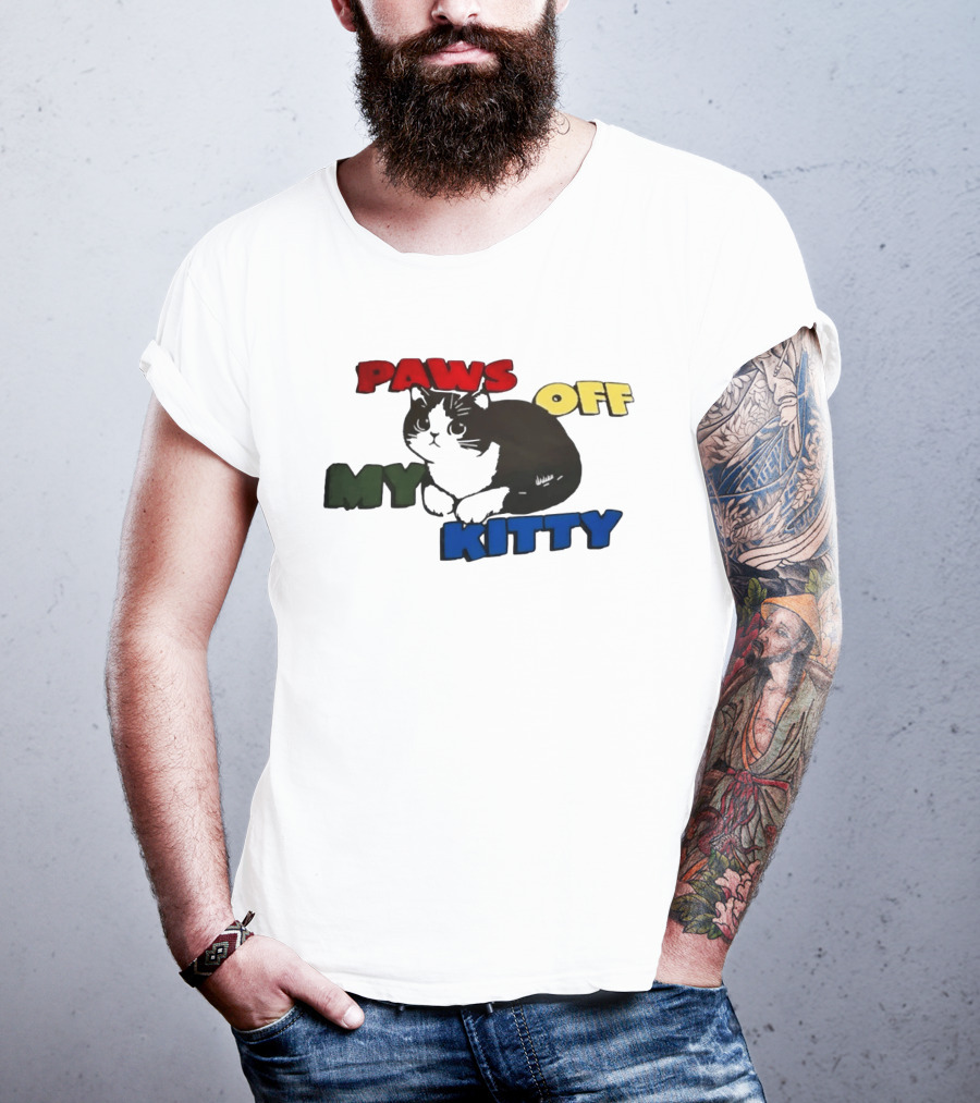 Paws Off My Kitty Cat Vintage Style Pet Lover T-Shirt