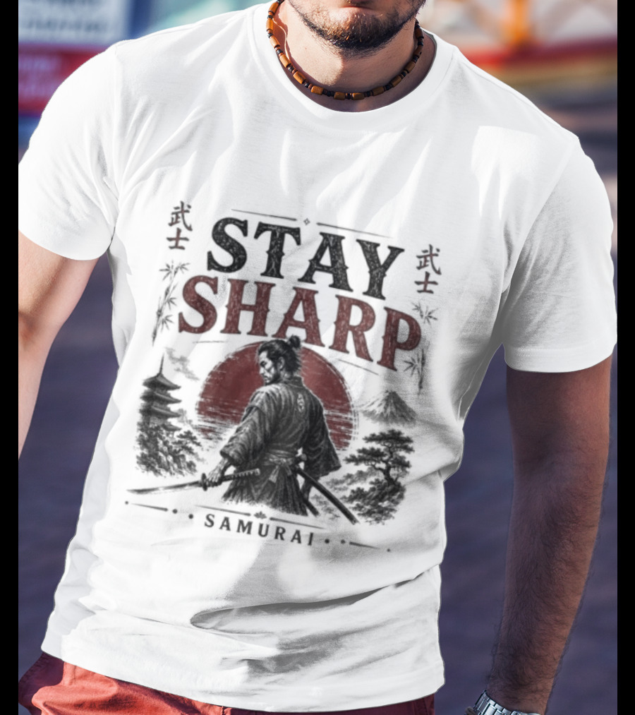 Stay Sharp Samurai Warrior Katana Japan T-Shirt