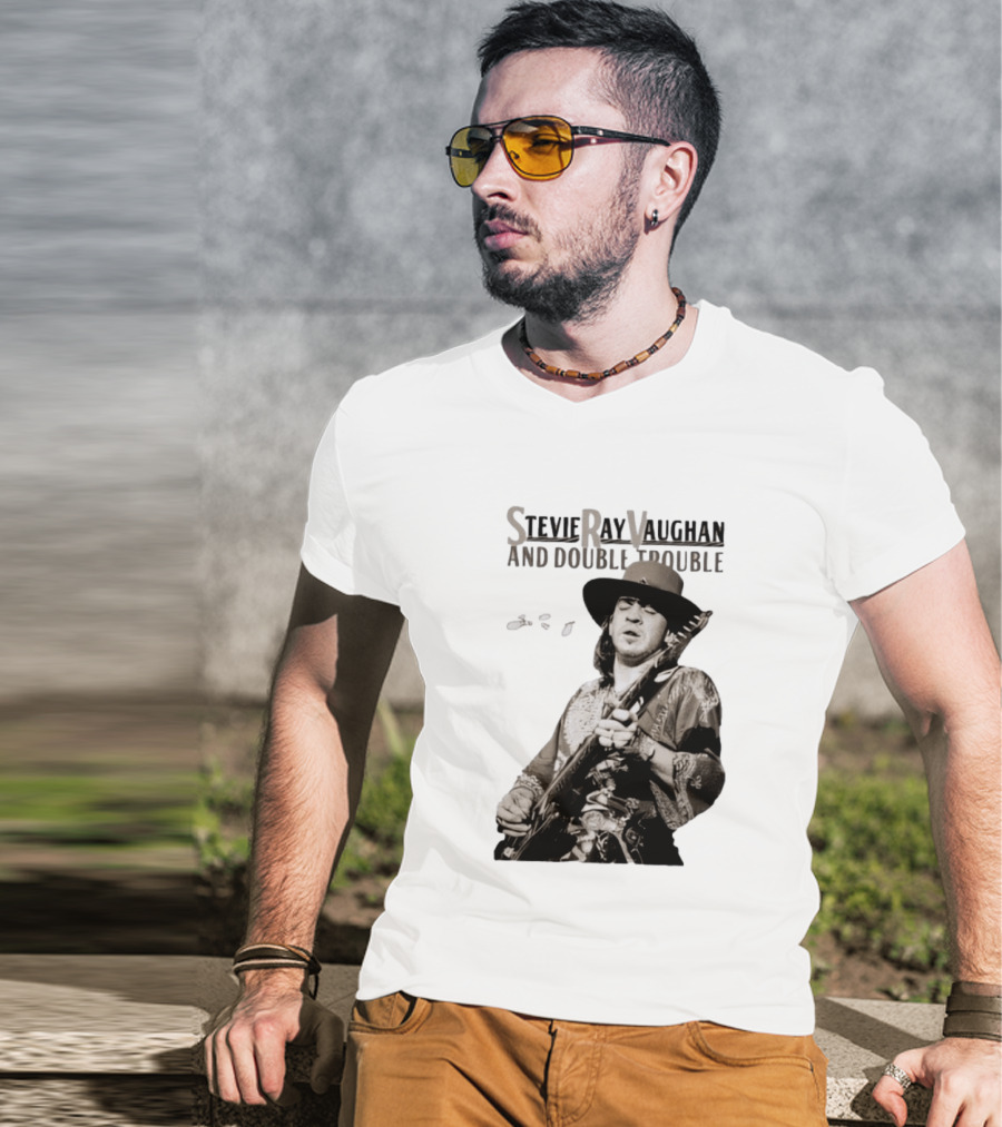 Stevie Ray Vaughan And Double Trouble Live Performance Image T-Shirt