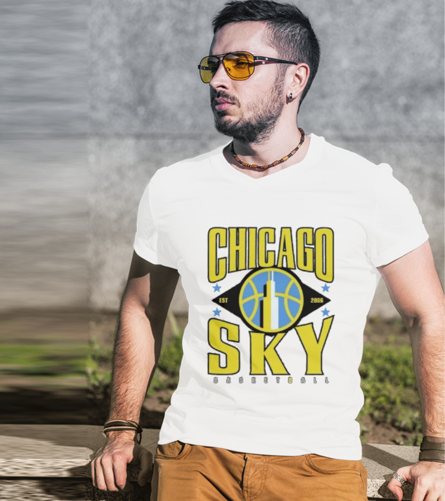 Chicago Sky Est 2006 Basketball Skyline WNBA T-Shirt