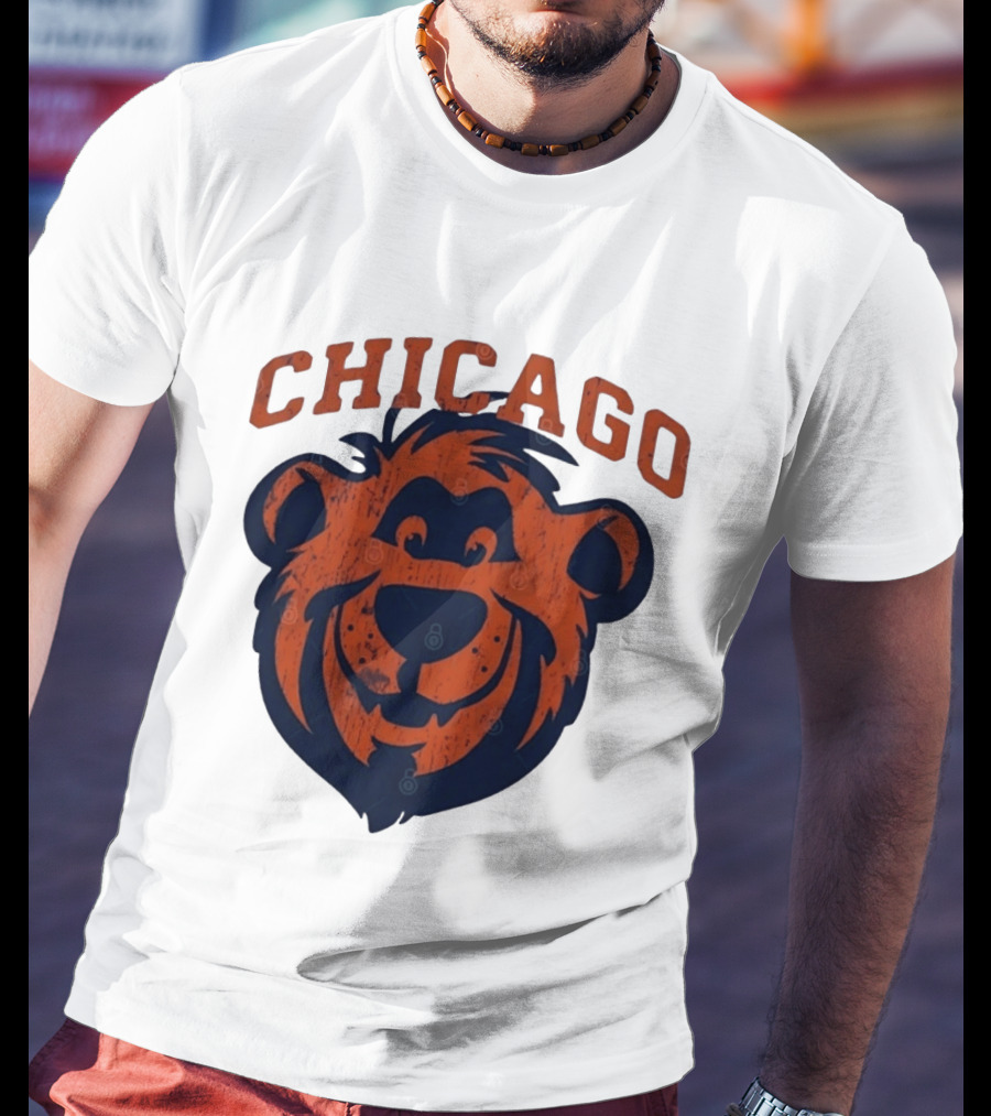 Chicago Bears Distressed Bear Face T-Shirt