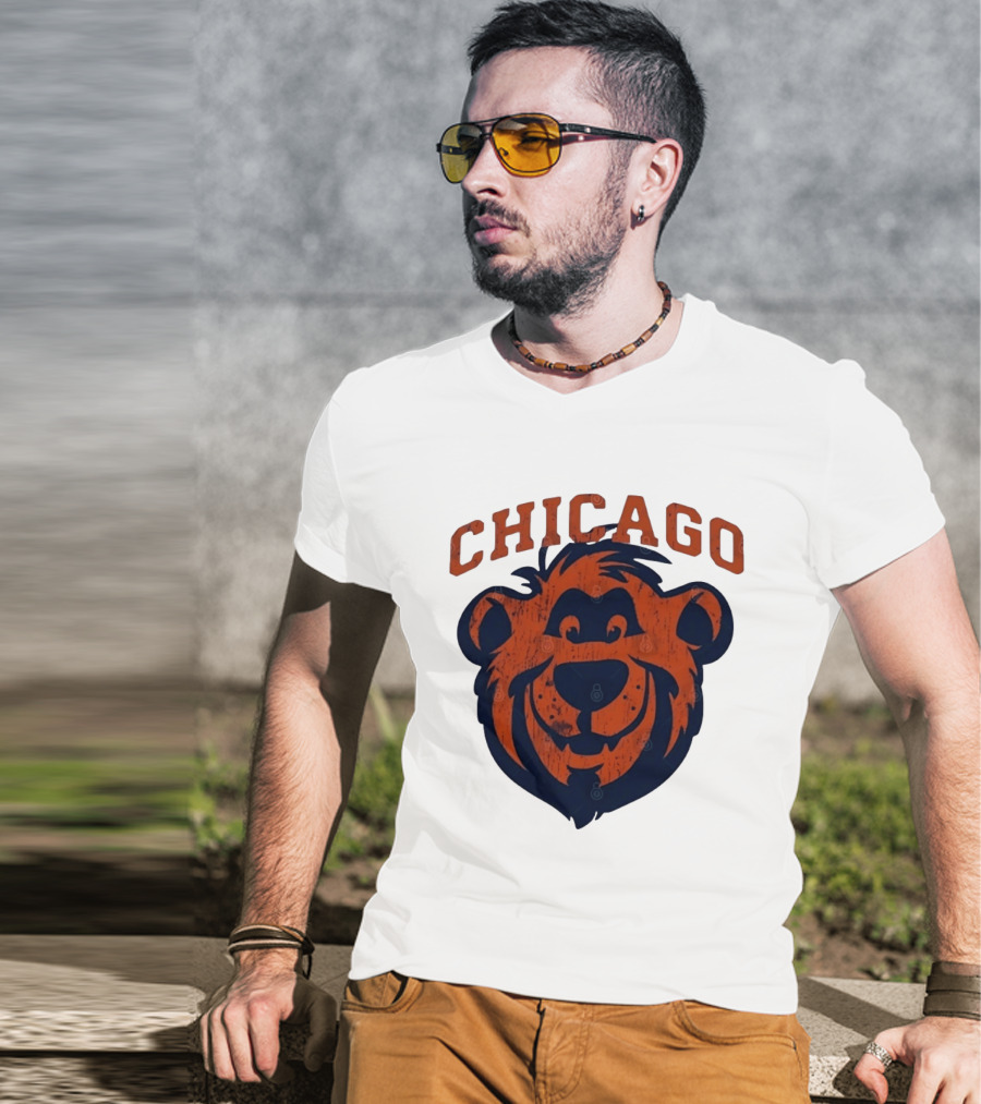 Chicago Bears Distressed Bear Face T-Shirt