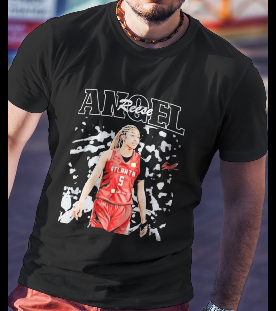 Angel Reese Atlanta No. 5 Basketball Star Burst T-Shirt