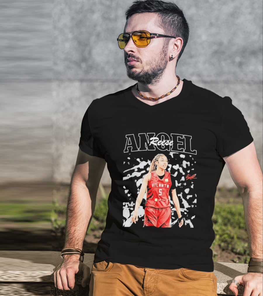Angel Reese Atlanta No. 5 Basketball Star Burst T-Shirt