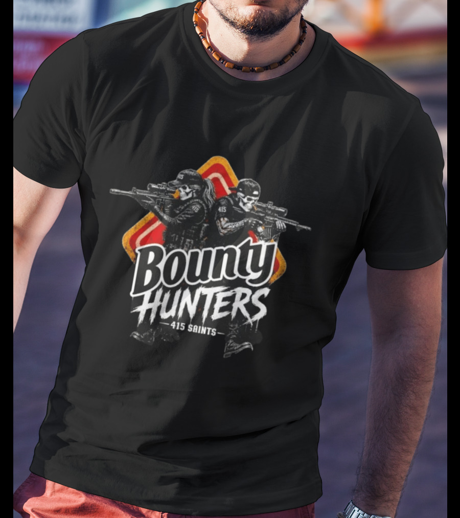 Bounty Hunters 415 Saints Skull Tactical Team Duo T-Shirt