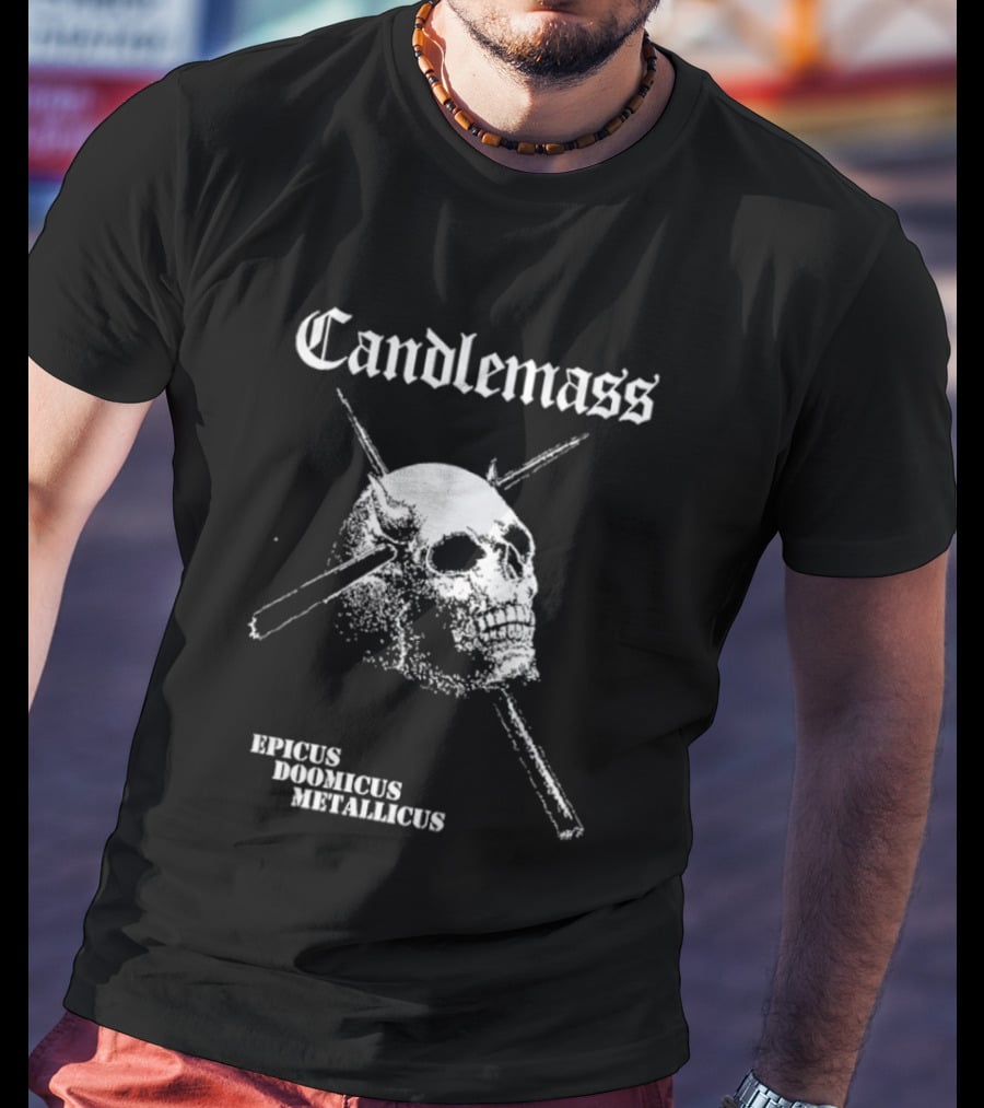 Candlemass Epicus Doomicus Metallicus Skull T-Shirt