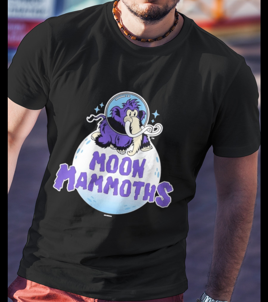 Moon Mammoths Purple Space Elephant Creature Astronaut T-Shirt