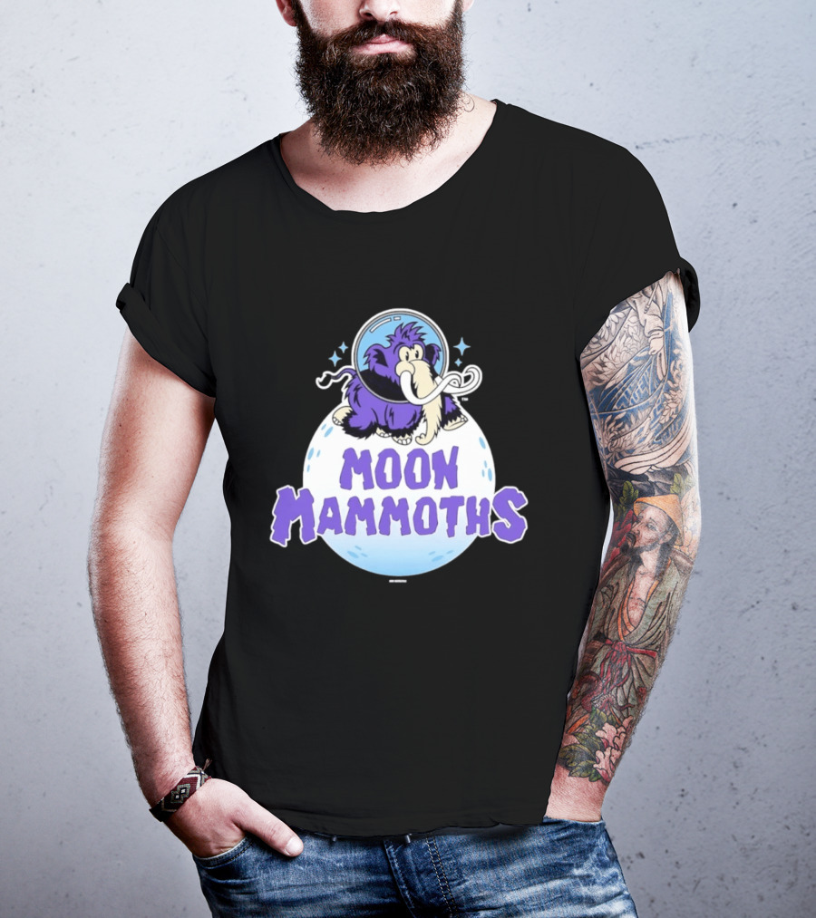 Moon Mammoths Purple Space Elephant Creature Astronaut T-Shirt