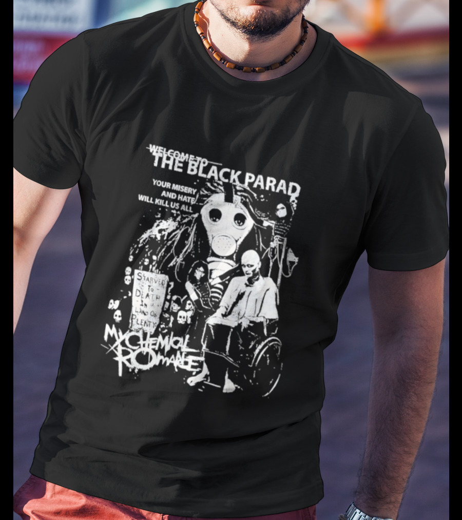 My Chemical Romance The Black Parade Tour Souvenir Mask Skeleton T-Shirt