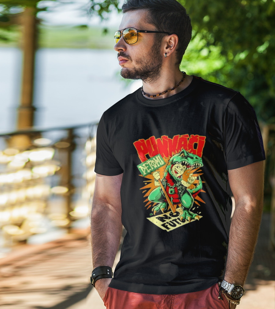 Punkači Deťomi No Future Dinosaur Punk Rock Rebellion T-Shirt