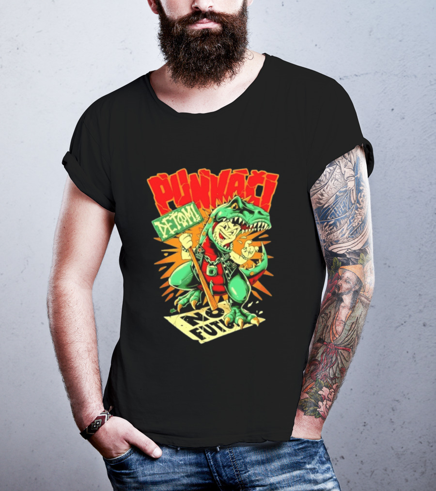 Punkači Deťomi No Future Dinosaur Punk Rock Rebellion T-Shirt