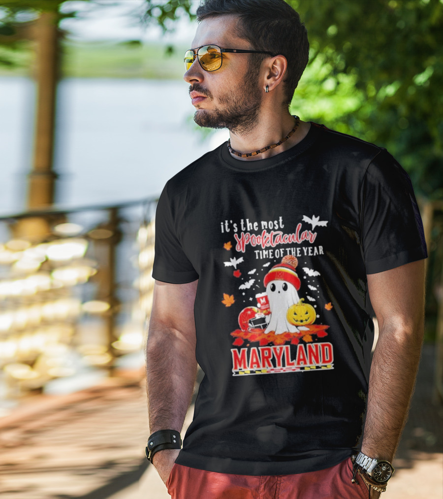 Maryland Terrapins Halloween 2026 Most Spooktacular Time Of The Year Ghost T-Shirt