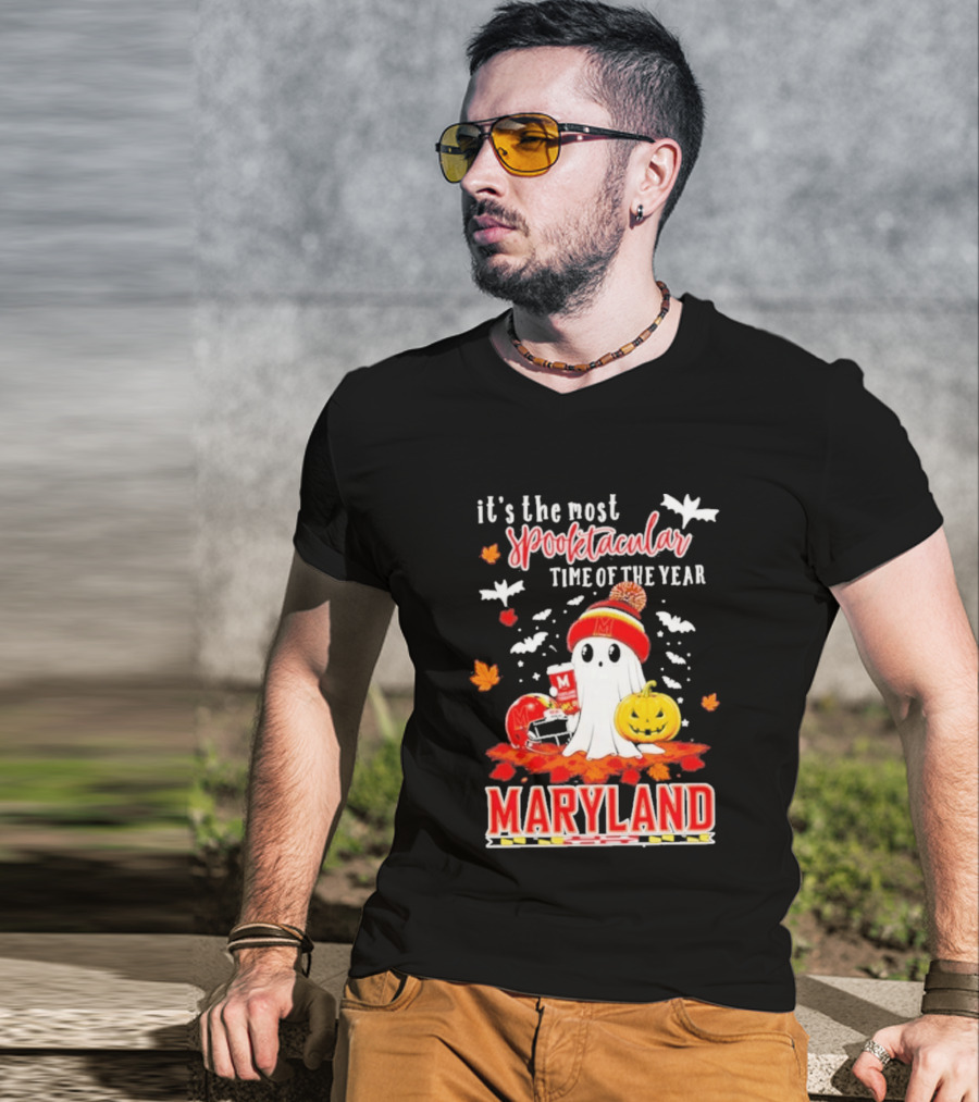 Maryland Terrapins Halloween 2026 Most Spooktacular Time Of The Year Ghost T-Shirt