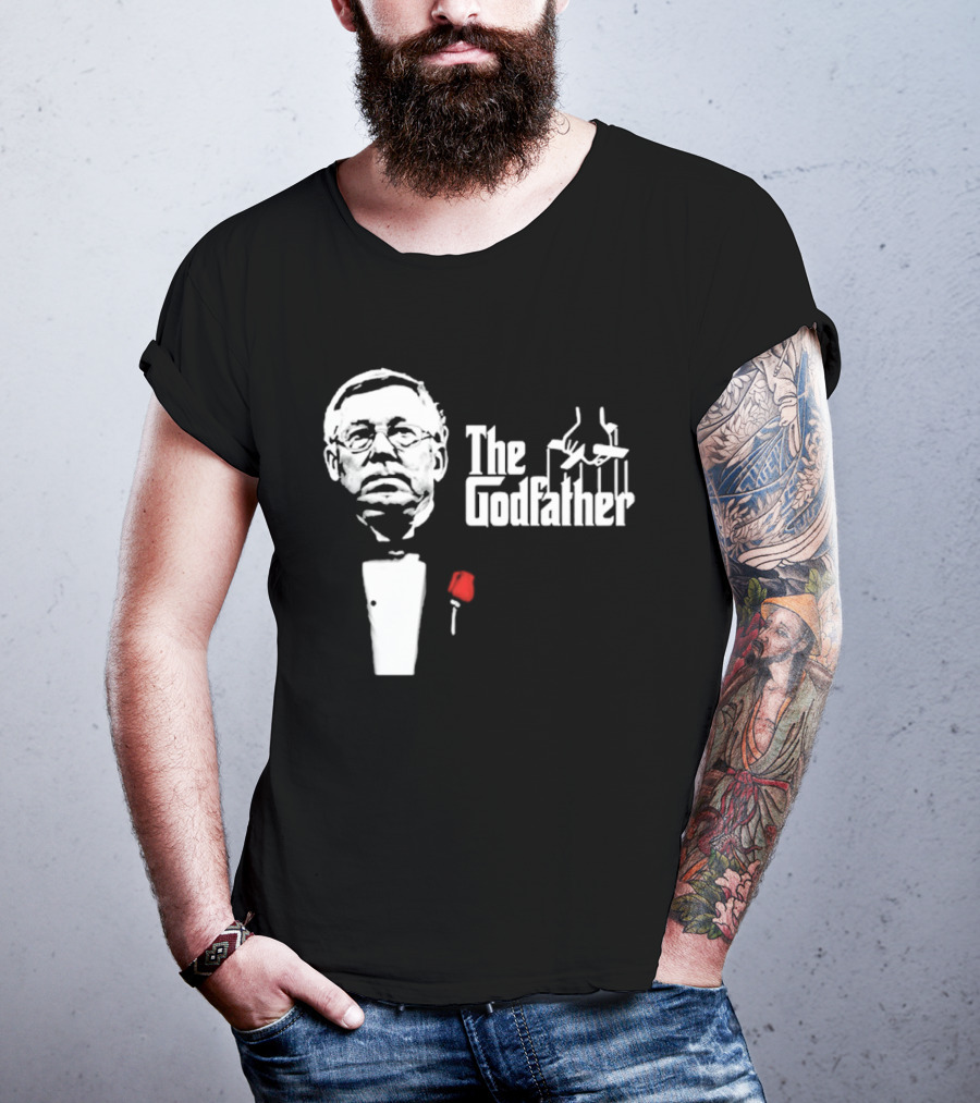 Sir Alex Ferguson The Godfather Tribute With Red Rose T-Shirt