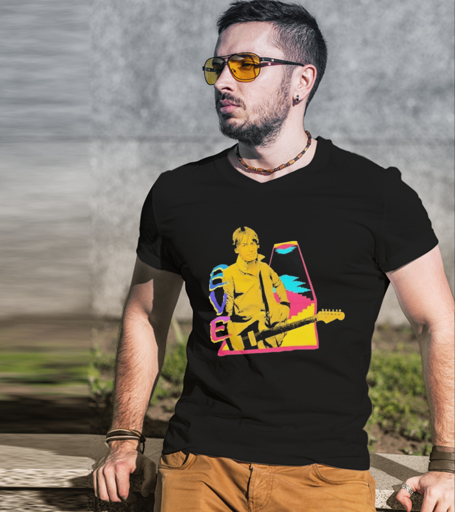 Steve Perry 80s Rock Vibes Retro Guitar T-Shirt
