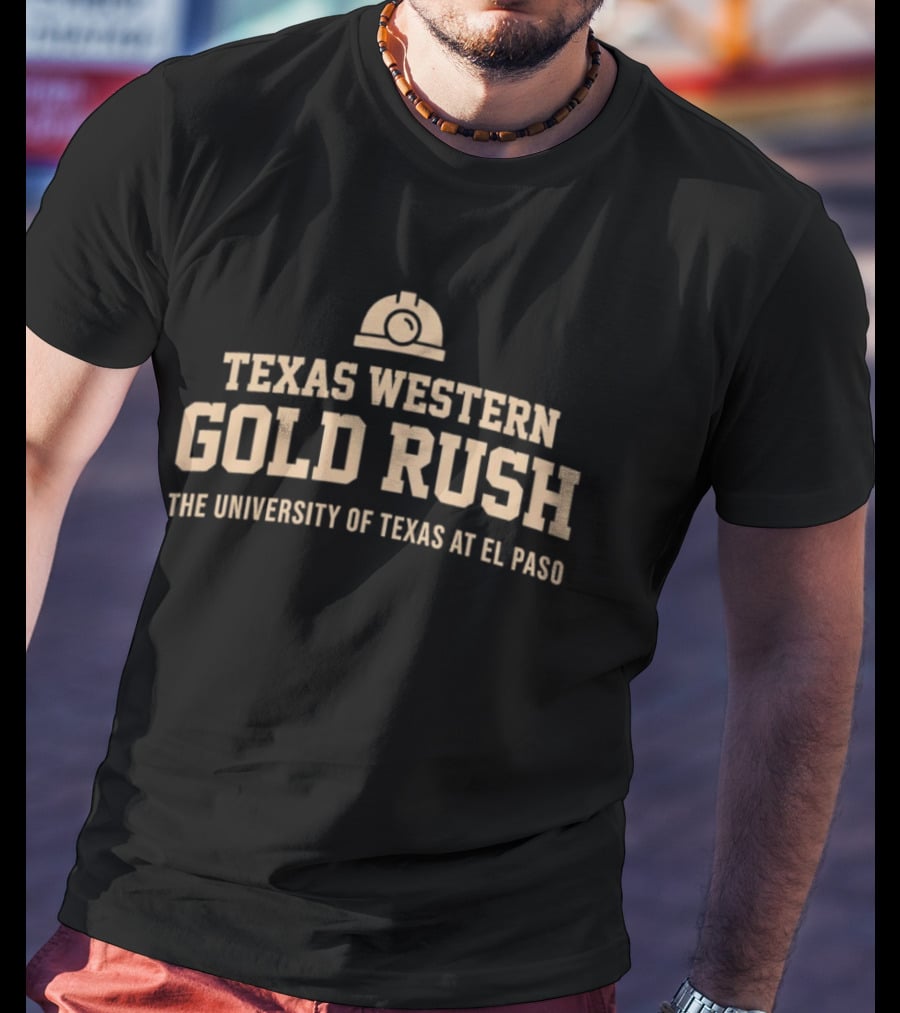 Texas Western Gold Rush The University Of Texas At El Paso Helmet T-Shirt