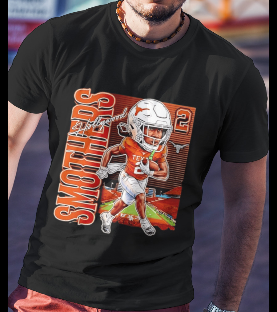 Hollywood Smothers Texas Longhorns Number 2 Football Player Action T-Shirt