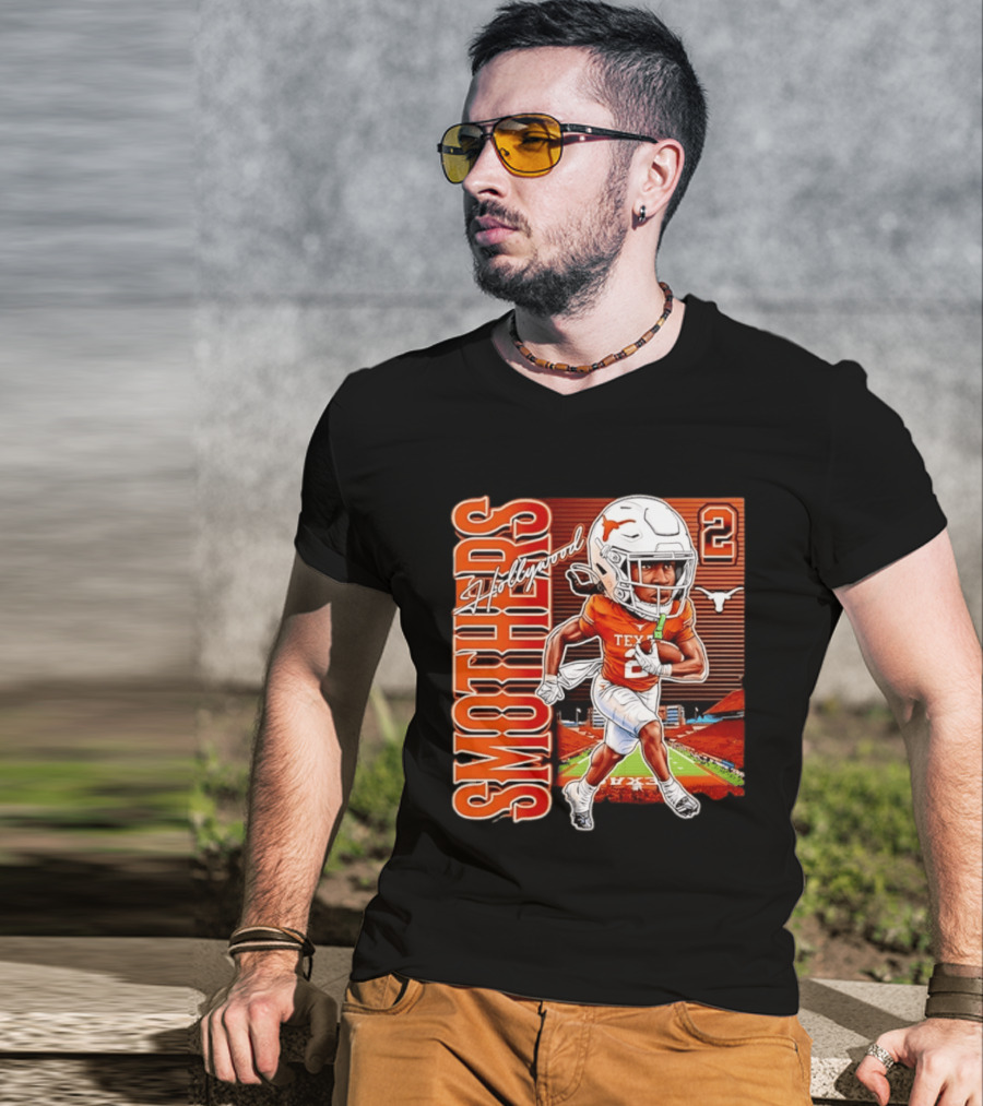 Hollywood Smothers Texas Longhorns Number 2 Football Player Action T-Shirt