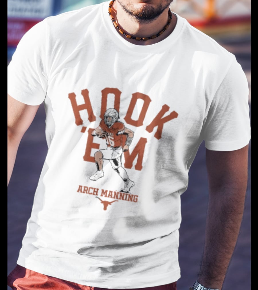 Texas Longhorns Hook 'Em Arch Manning Football T-Shirt