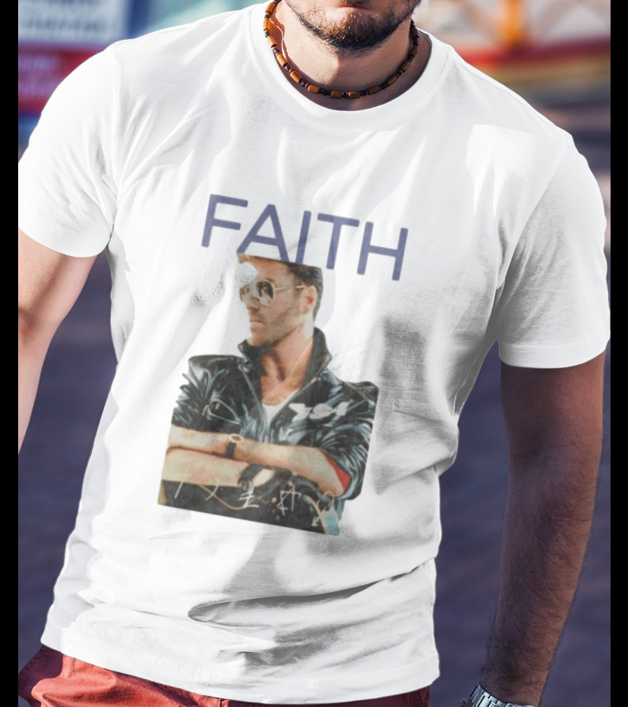George Michael Faith Tour Leather Jacket And Aviator T-Shirt