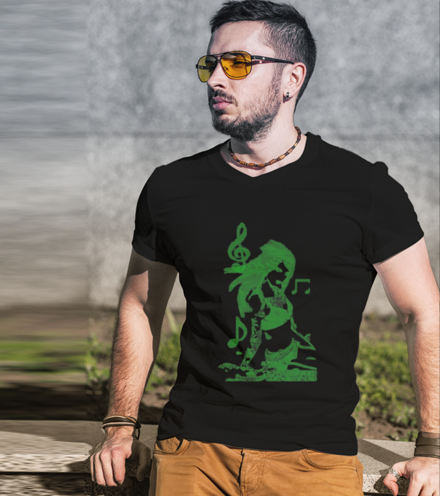 6Arelyhuman Store Digital Dancer Binary Musical Vibe T-Shirt