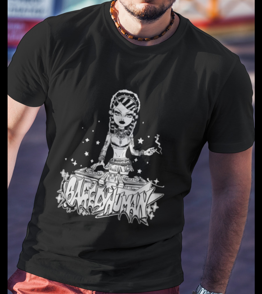 6Arelyhuman Digital Dancer Doll Tattoo Style DJ Aesthetic T-Shirt