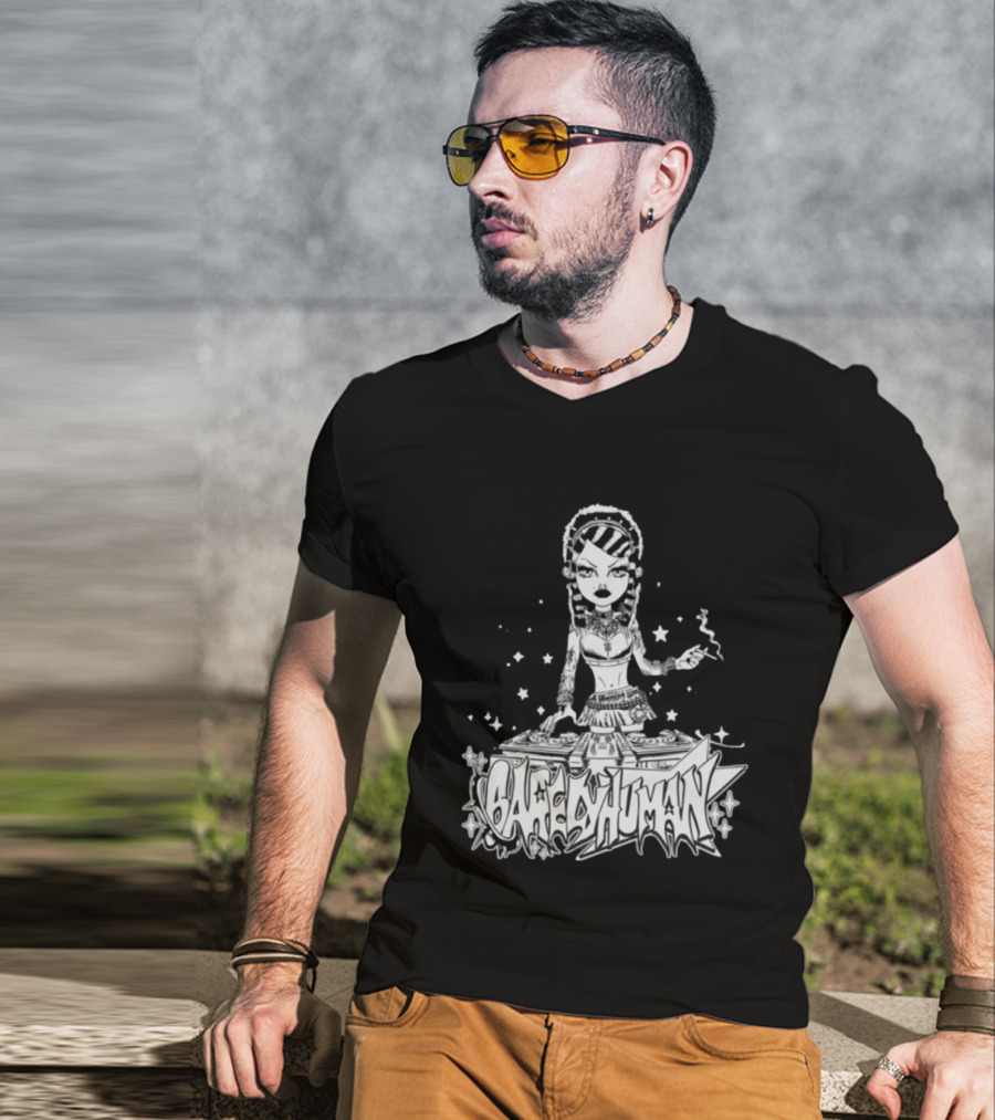 6Arelyhuman Digital Dancer Doll Tattoo Style DJ Aesthetic T-Shirt