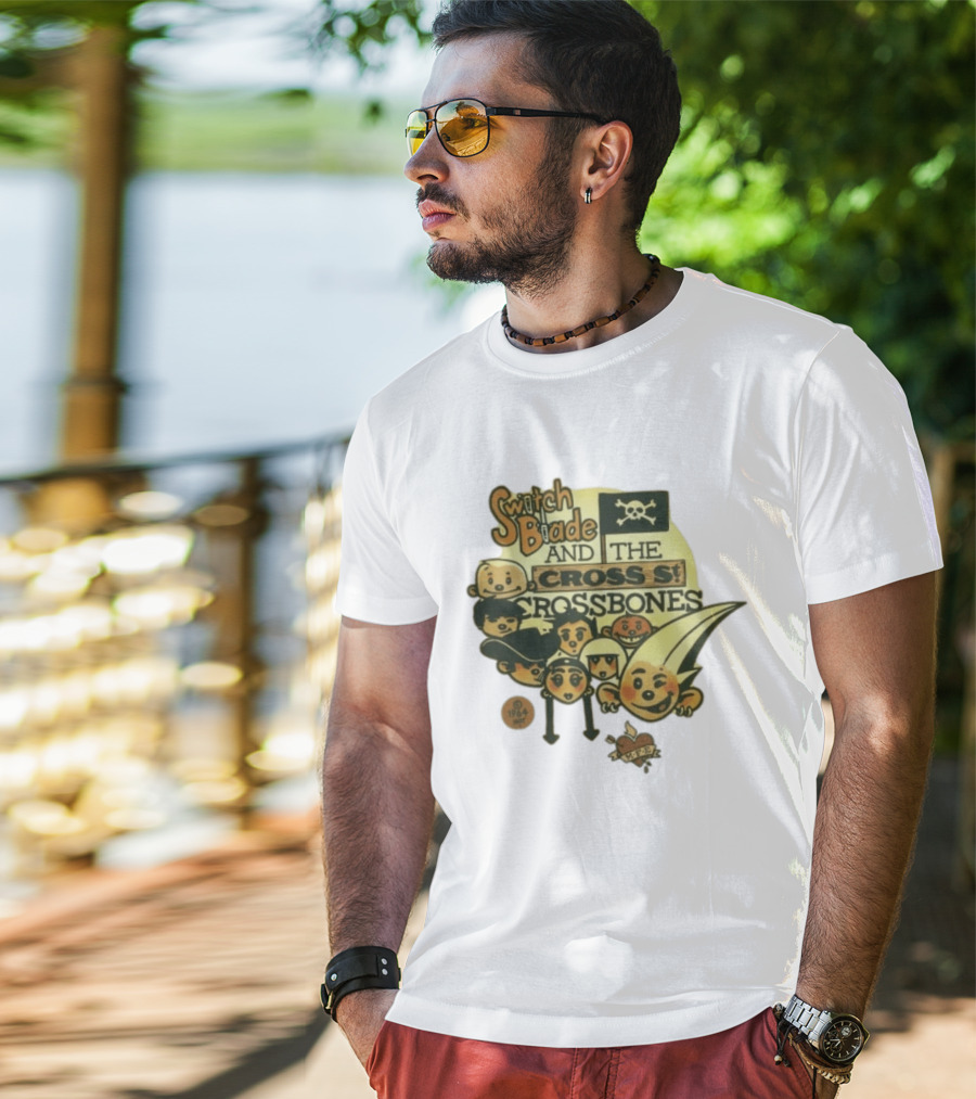 Switchblade And The Crossbones 1964 MFE Cartoon Characters With Skull Flag T-Shirt