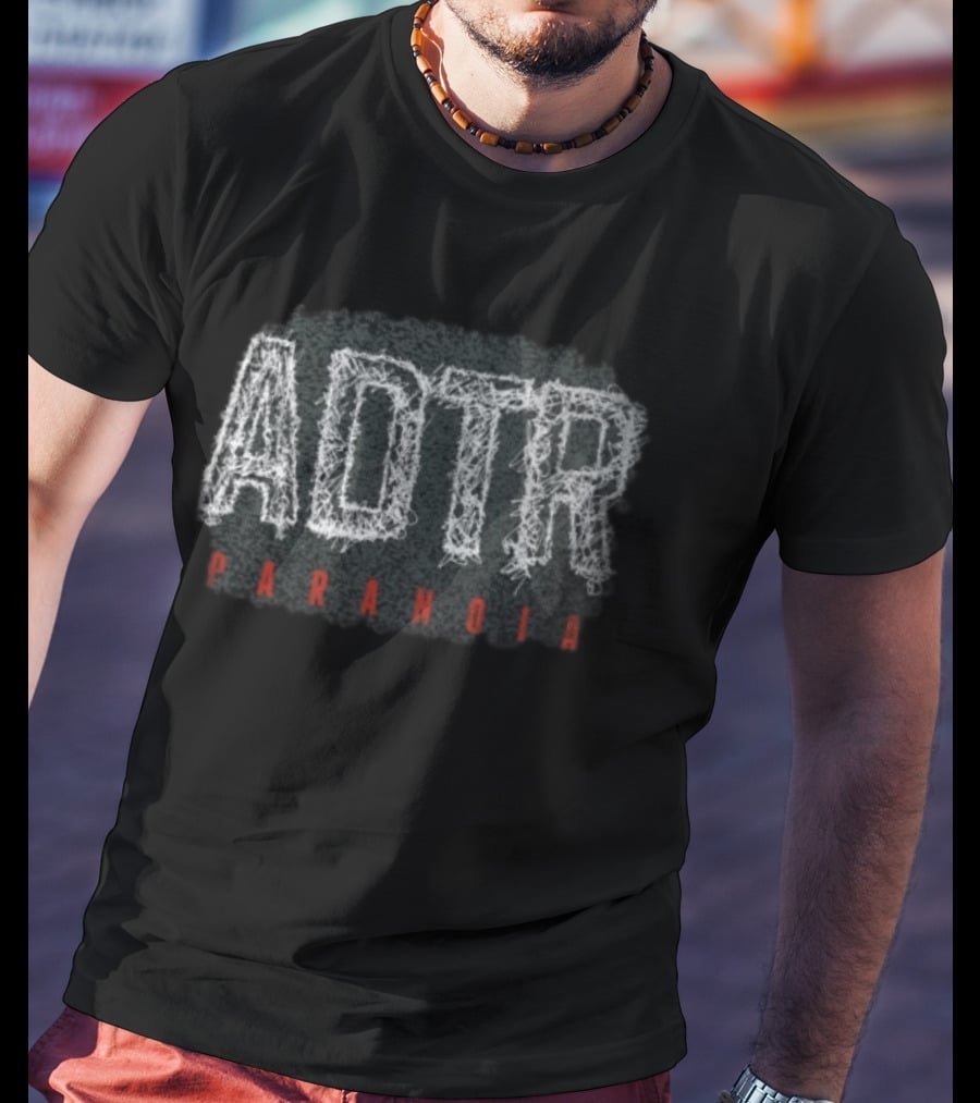 ADTR Paranoia Textured Graphic Stitch Effect T-Shirt
