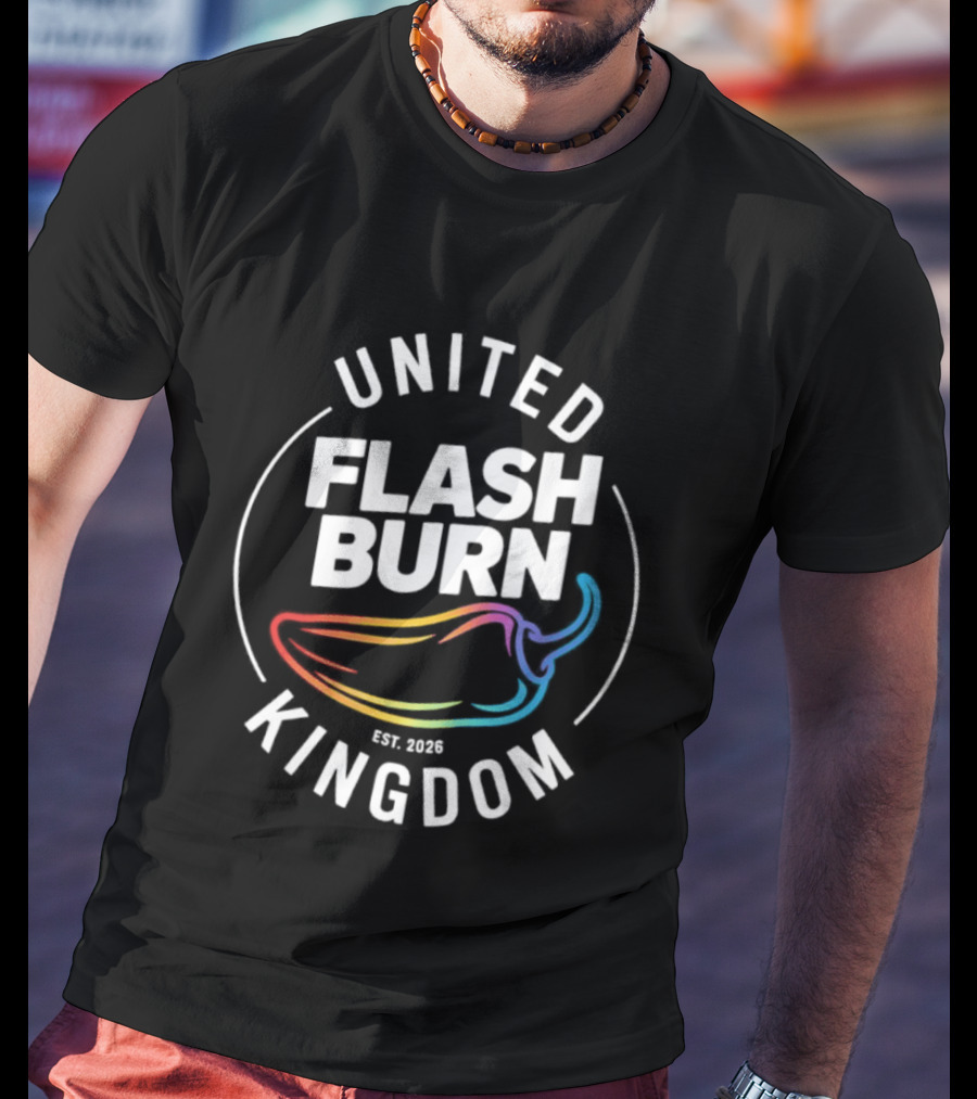 United Flash Burn Kingdom Est 2026 Spicy Pepper Color Burst T-Shirt